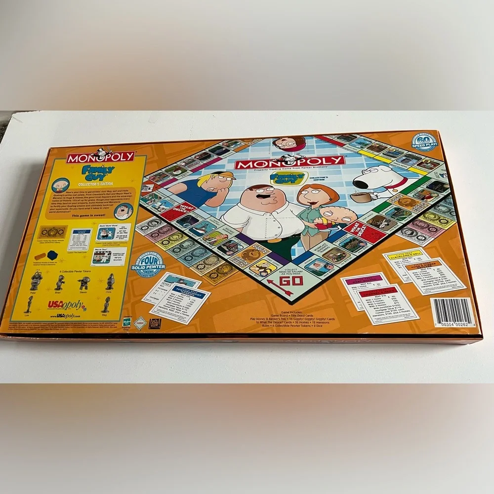 Vintage ‘06 Monopoly The Family Guy Collector’s Edition Pewter pieces board game